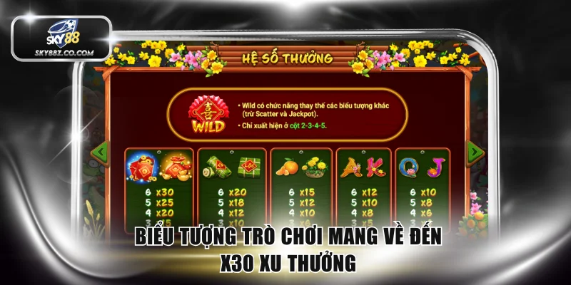 Biểu tượng trò chơi mang về đến x30 xu thưởng